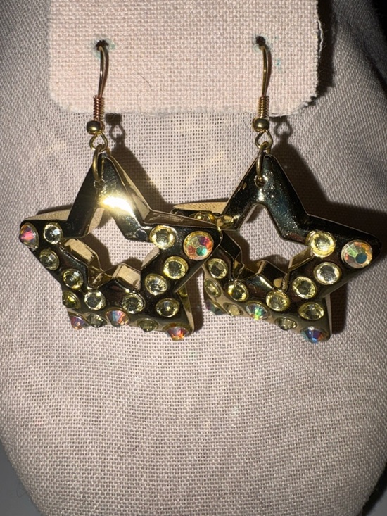 Jewelry - Gold Star Crystal Drop Earrings - Women Jewelry